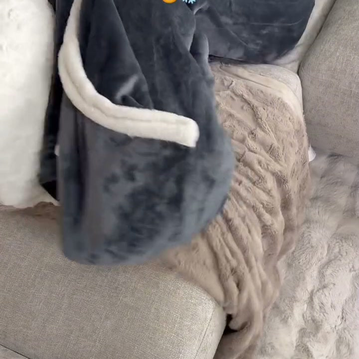 Heated wearable blanket robe - couch