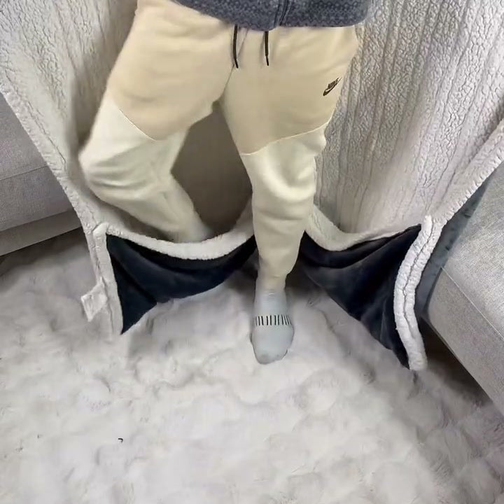 Heated wearable blanket robe - open
