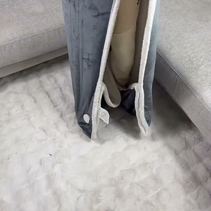 Heated wearable blanket robe - snapped