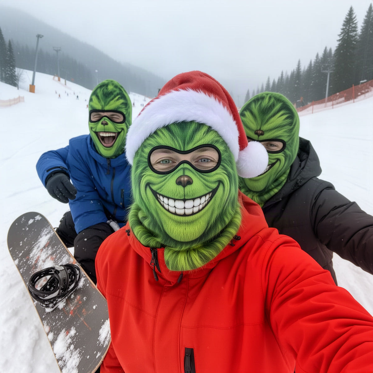 Full-Face Warming Green Grin Ski Mask Balaclava