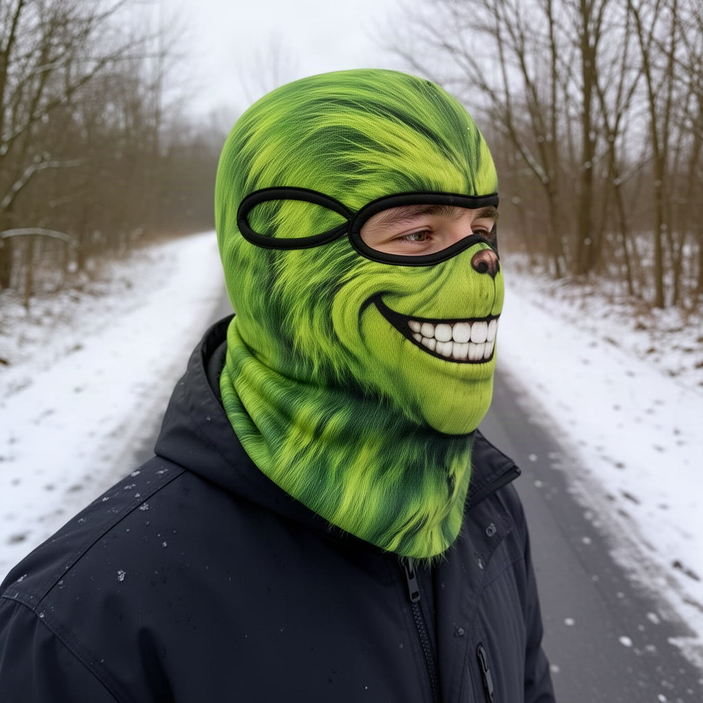 Full-Face Warming Green Grin Ski Mask Balaclava