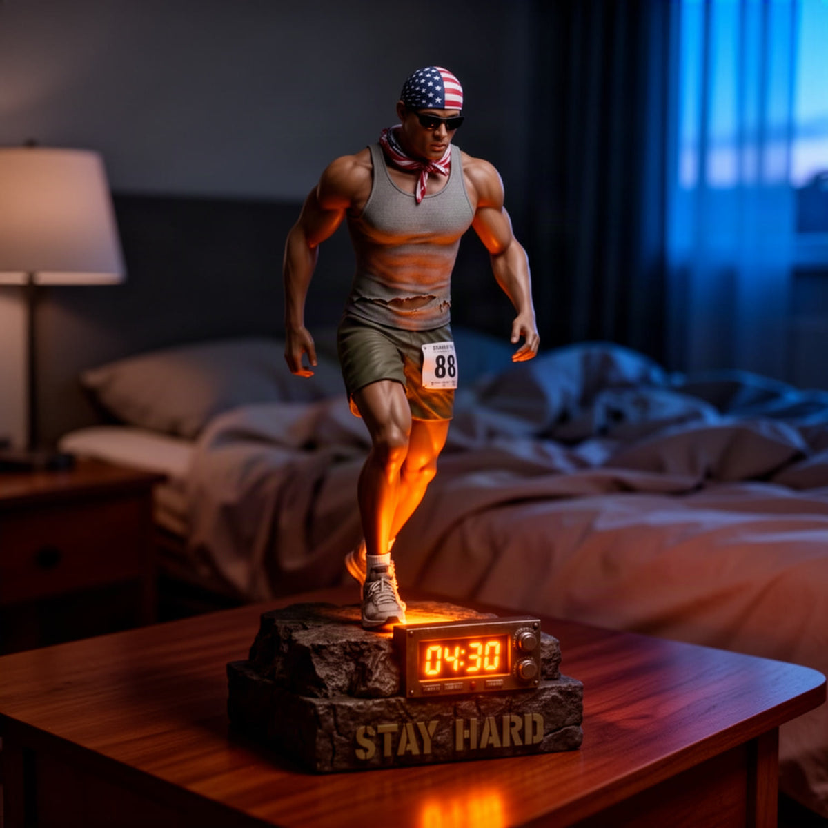 No-Excuses Motivational Statue Alarm Clock