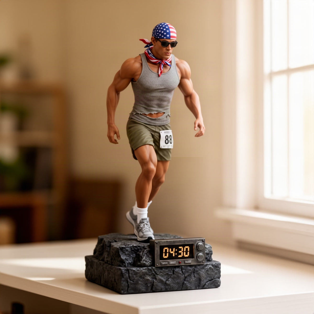 No-Excuses Motivational Statue Alarm Clock