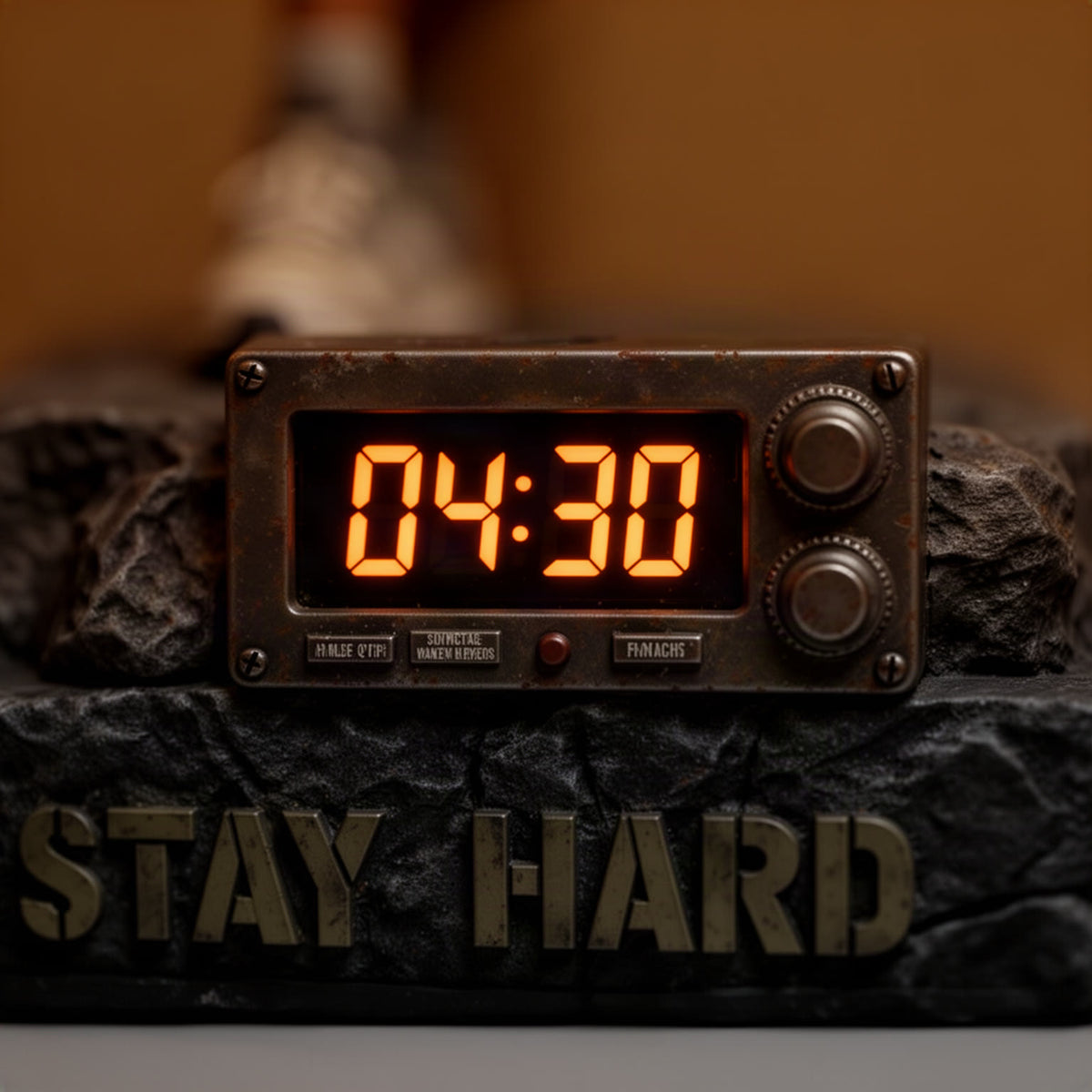 No-Excuses Motivational Statue Alarm Clock